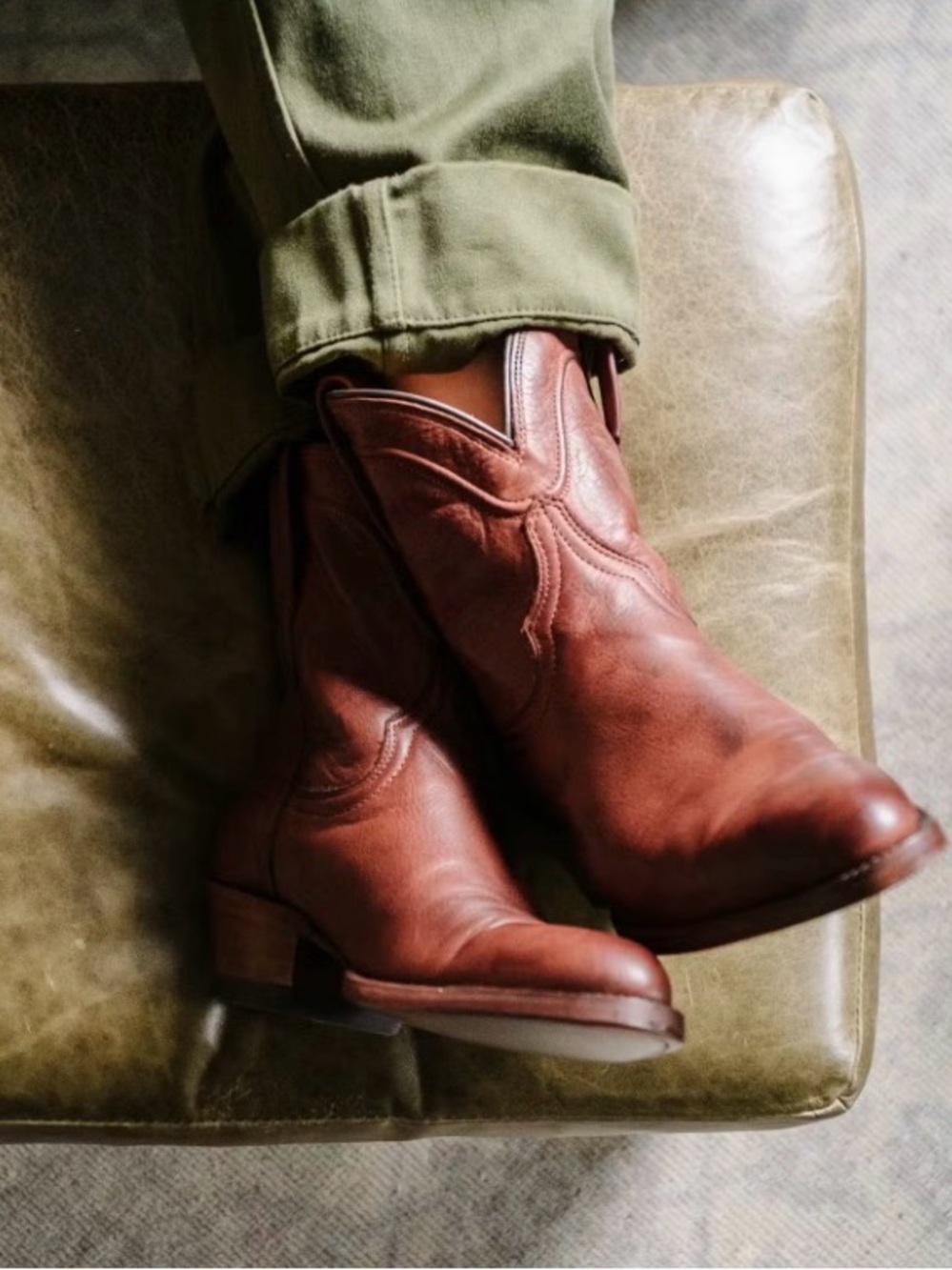 Tecovas Penny Brown Leather Western Ankle Cowgirl Boots Booties 9